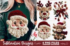 Latch Hook Yarn Christmas Sublimation PNG designs Product Image 11