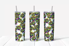 Watercolor succulents ,20 oz skinny tumbler sublimation Product Image 2