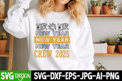 New Year Crew 2025, New Year Crew 2025 SVG Cut File Product Image 2