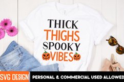 Thick Thighs Spooky Vibes SVG Cut File,Halloween SVG Design Product Image 3