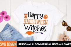 Happy Halloween Witches SVG Cut File,Happy Halloween Witches Product Image 1