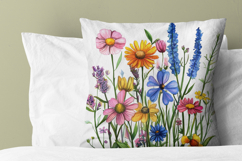 Wildflower Clusters - watercolor flowers borders PNG Product Image 2