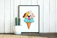 Cute puppy ice cream SVG, kawaii ice cream clipart Product Image 4
