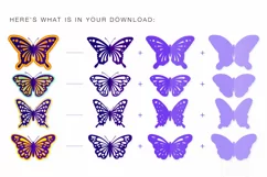 Layered Butterflies SVG | 4 Butterfly Paper Cut SVG Designs Product Image 2