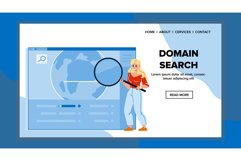 Domain Search Young Woman In Internet Space Vector Product Image 1