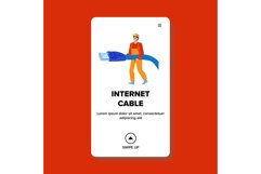 Internet Cable Installation Provider Worker Vector Product Image 1