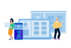 Adaptive Interface Developing Programmers Vector Product Image 1