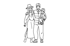 happy autumn family fashion vector Product Image 1