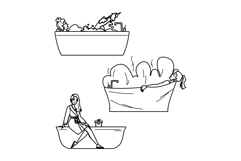 body bath woman vector Product Image 1