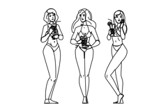 party bikini girl cocktail vector Product Image 1