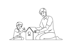 tree birdhouse building vector Product Image 1