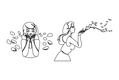 beauty blow flower petals woman vector Product Image 1