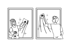 microfiber cleaning windows parents vector Product Image 1