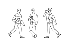 cup coffee man to go vector Product Image 1