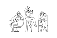 leisure coffee woman chair vector Product Image 1