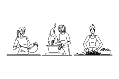 cuisine cooking dinner kitchen mother vector Product Image 1