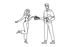 finance couple give money vector Product Image 1