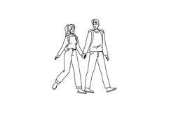 serene couple nature walk vector Product Image 1
