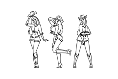 lasso cowgirl vector Product Image 1