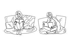 interior cozying up book vector Product Image 1