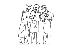 helth doctors and nurses in a hospital vector Product Image 1