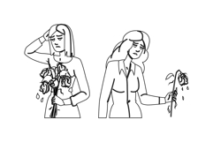 romance dry rose woman vector Product Image 1