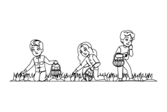 bunny easter egg hunt vector Product Image 1