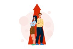 Economic Growth Business Man And Woman Vector Product Image 1