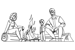 fireworks family bonfire night vector Product Image 1