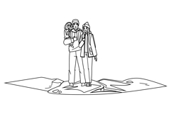 nature family hiking mountains vector Product Image 1