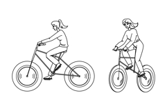 bike fat biking woman vector Product Image 1