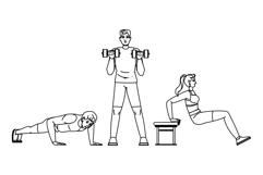 plank fitness exercises arm vector Product Image 1