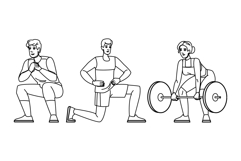 deadlifts fitness exercises leg vector Product Image 1