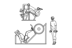 ups fitness exercises leg vector Product Image 1