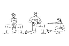 ups fitness exercises leg vector Product Image 1