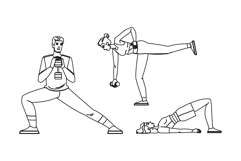 ups fitness exercises leg vector Product Image 1