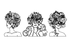 makeup floral face art vector Product Image 1