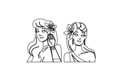 beauty flower ear woman vector Product Image 1