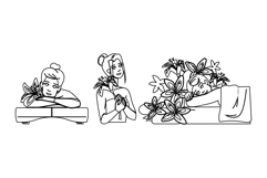 tranquility flower spa woman vector Product Image 1