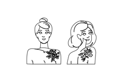 feminine flower tattoo woman vector Product Image 1