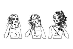 beauty flower woman makeup vector Product Image 1