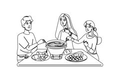 food fondue party vector Product Image 1