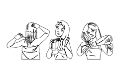 bathroom hair care woman vector Product Image 1