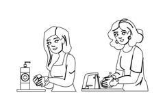 bathroom hand washing woman vector Product Image 1