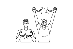 resilience hands breaking chain man vector Product Image 1