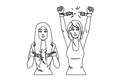 resilience hands breaking chain woman vector Product Image 1