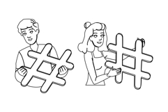 symbol hashtag people vector Product Image 1