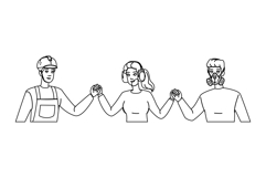 happy health and safety management vector Product Image 1