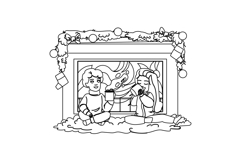 fire hot chocolate fireplace vector Product Image 1