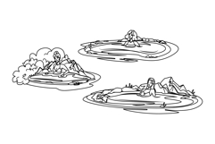 water hot spring woman vector Product Image 1